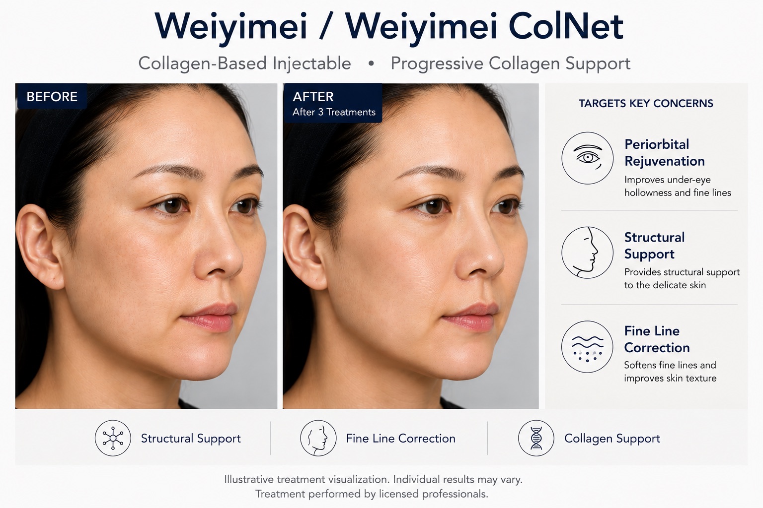 Before and After Weiyimei Collagen Injection