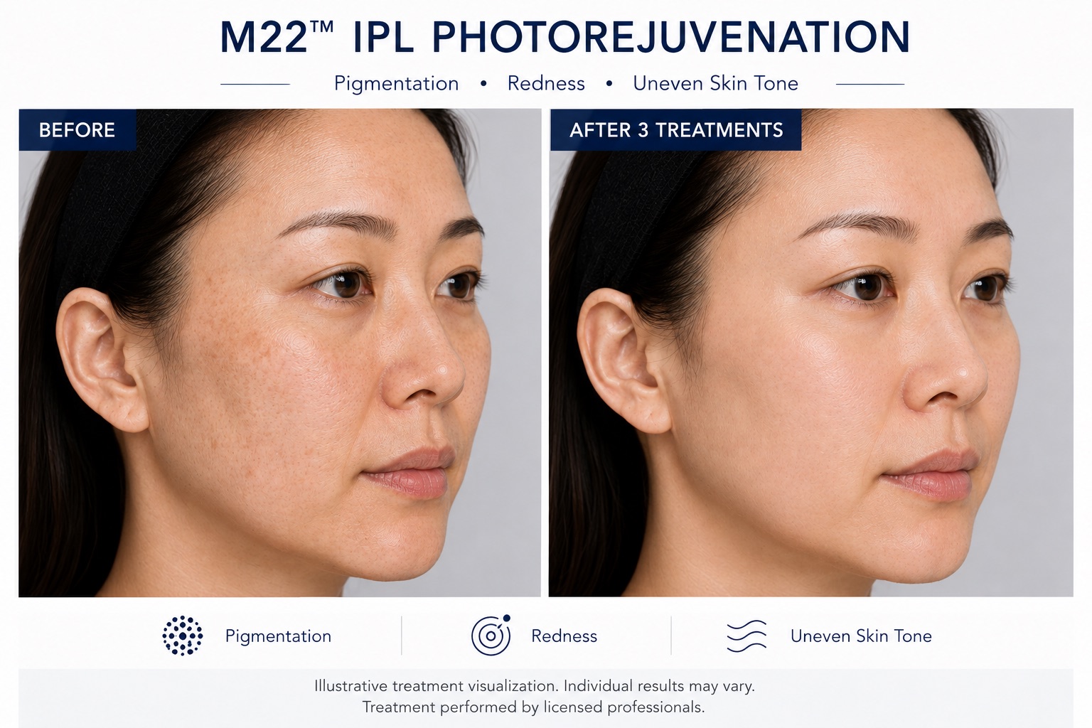 Before and After M22 IPL Photorejuvenation
